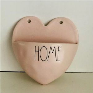 Rae Dunn HOME Heart Shaped PINK Wall Planter